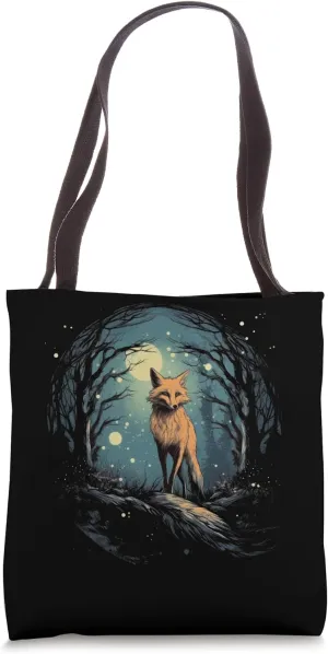Fox Forest Moon Fable Mythical Fairy Tale Tote Bag