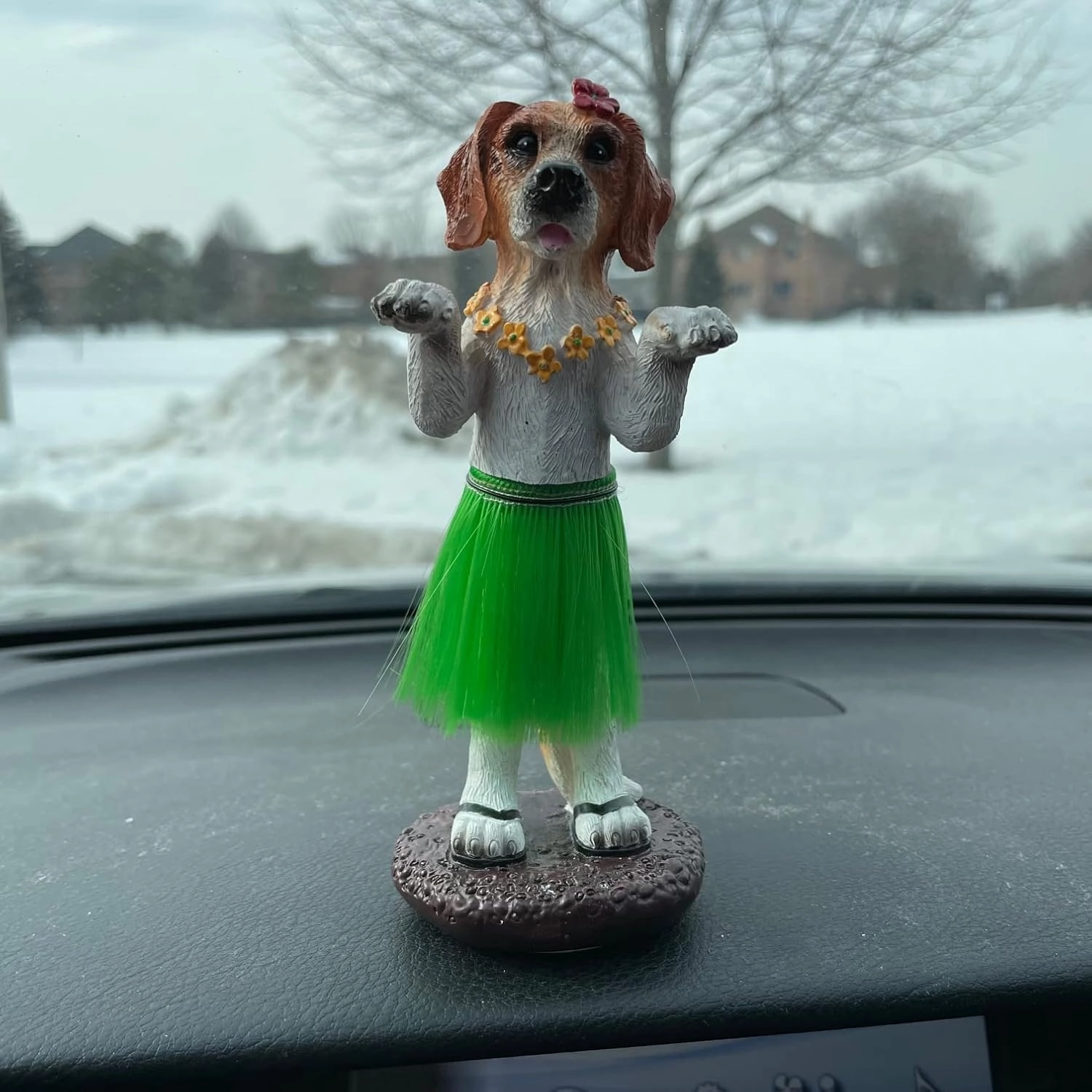 Franchise Figurine Company Hula Dog Dashboard Doll Car Accessories Bobblehead for Van Life and Beach Creations | German Shepherd | Golden Retriever | Labrador Retriever (Beagle)