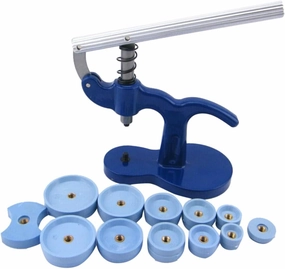 FRCOLOR Durable Watch Case Closer Press Tool Set for Easy Battery Replacement Crystal Glass Fitting Blue Essential Watch Repair Tools Sturdy User Friendly Design