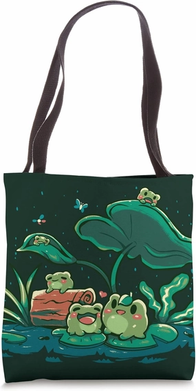 Froggy Friends - Frog Toadstool Swamp Tote Bag