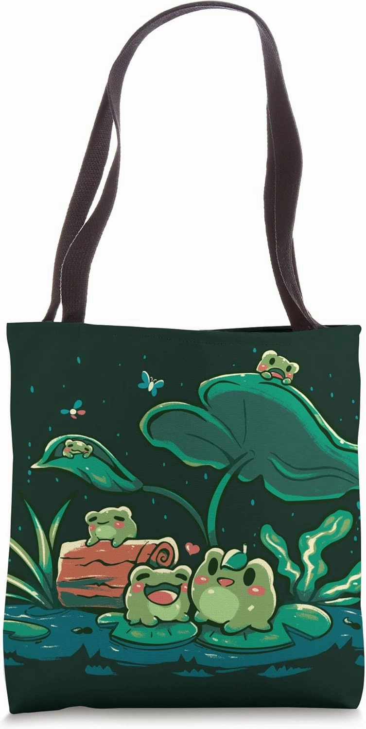 Froggy Friends - Frog Toadstool Swamp Tote Bag