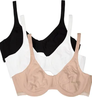 Fruit of the Loom Women's Unlined Underwire Bra - Cotton & Spandex Blend for Natural Shape and Flexibility