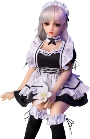 Full Silicone Material Anime Figure Body with Clothes Super Flexible Joints Miniature Action Figure (Maid Dress)