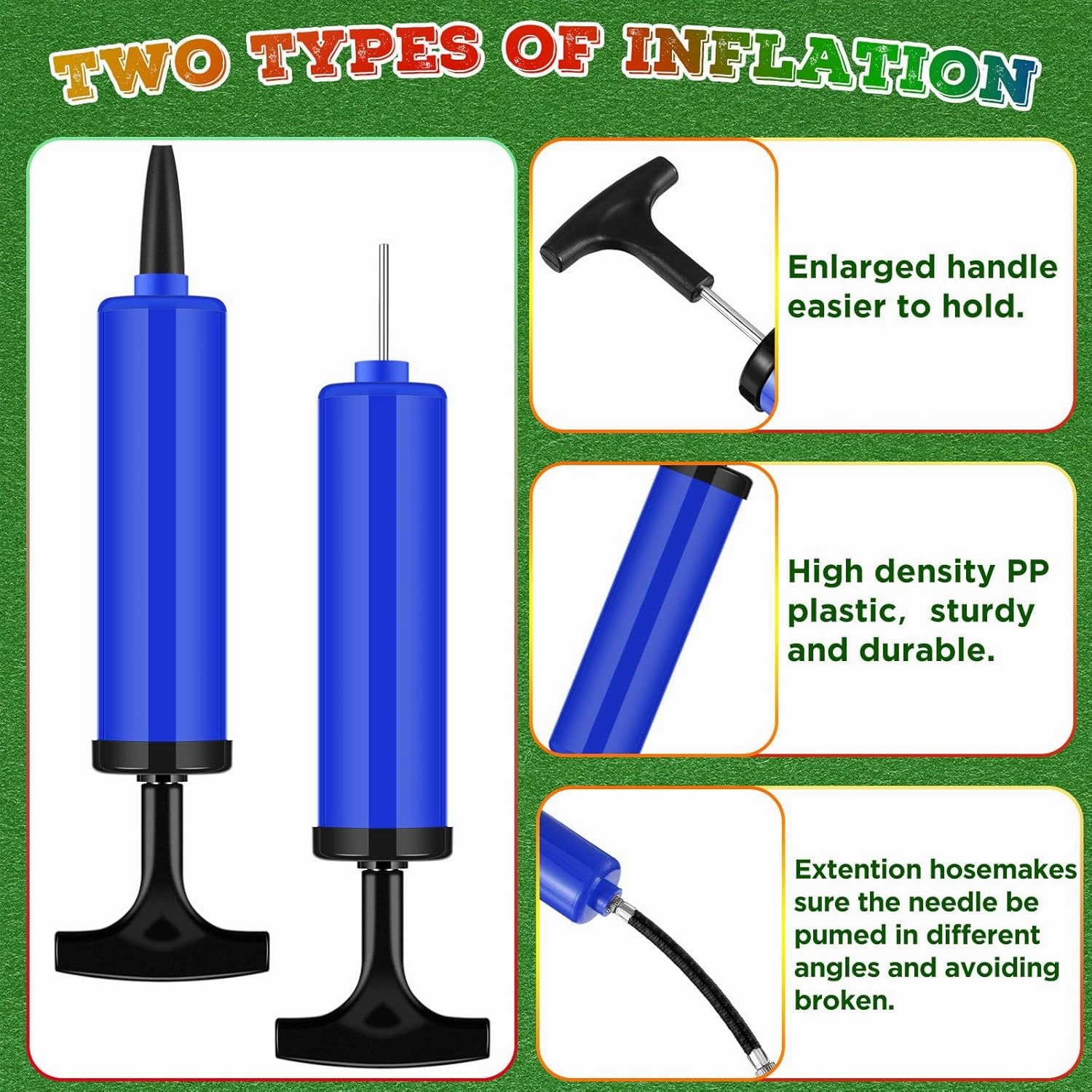 Fumete 100 Sets Ball Pump Bulk Air Pump for Sports Balls Include Needle Nozzle Extension Hose Portable Hand Pump Inflation Kit for Basketball Soccer Football Balloon Back to School