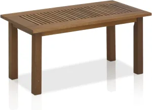 Furinno FG16504 Tioman Hardwood Patio Furniture Outdoor Coffee Table in Teak Oil, 1-Tier, Brown
