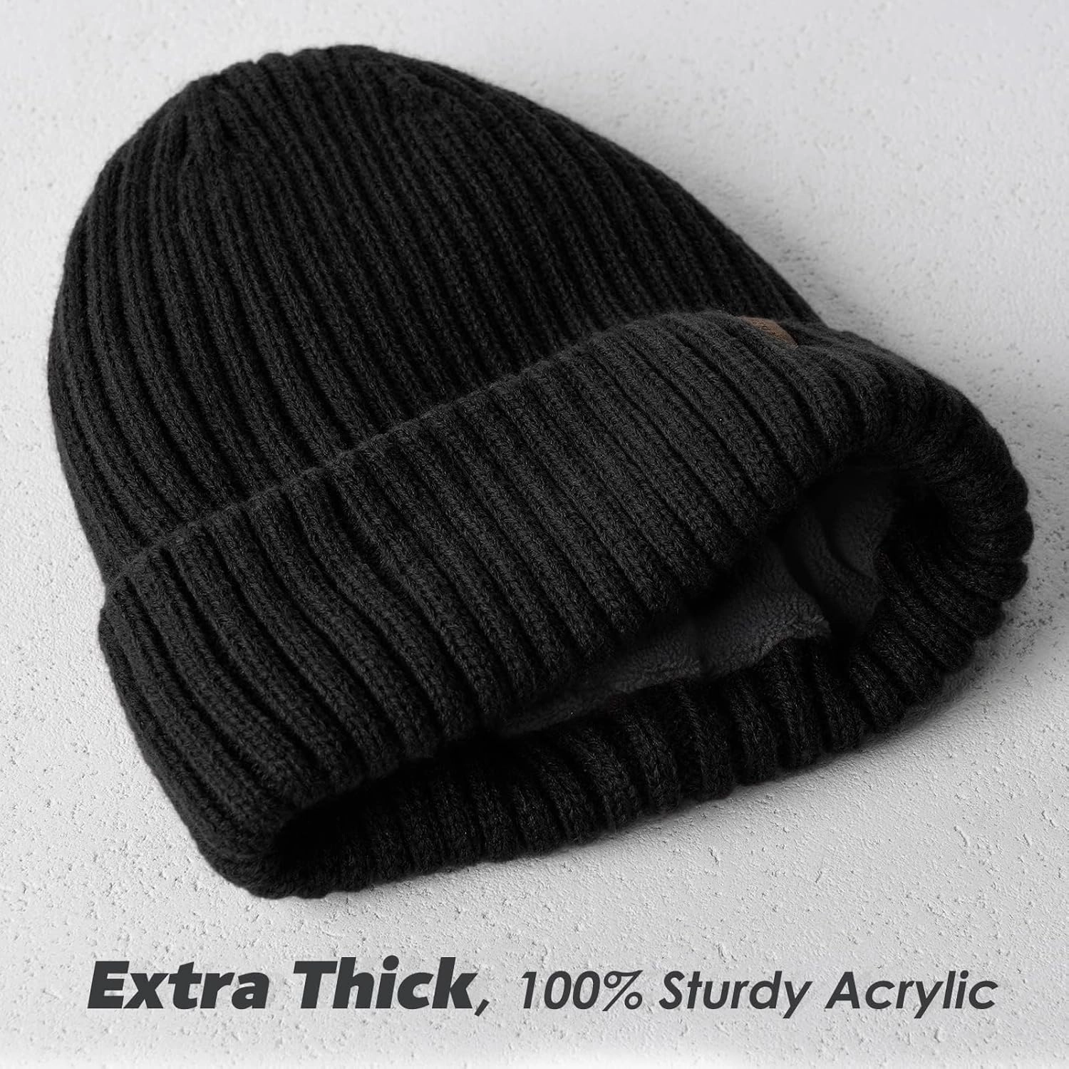 FURTALK Beanie for Men Women Thick Winter Unisex Cuffed Beanie Knit Hats Soft Warm Ski Hats
