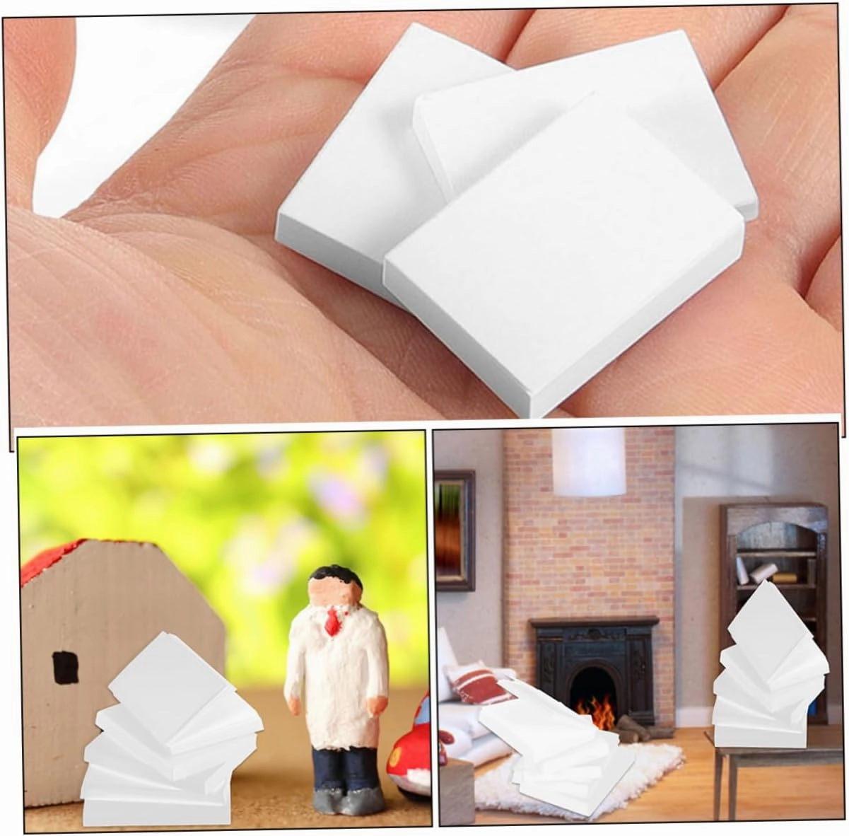 GALPADA 5sets 60pcs Miniature Dollhouse Blank Books for DIY Crafts Decorative Props for Study Scenes Dollhouse Layouts Safe and Lightweight Materials 60pcs*5
