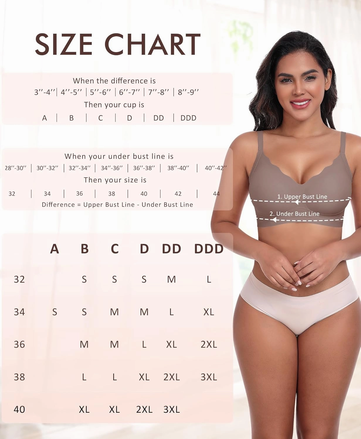 Ganado Scalloped Wireless Bras for Women Seamless No Underwire Bra Full Coverage Padded Comfortable Bralettes