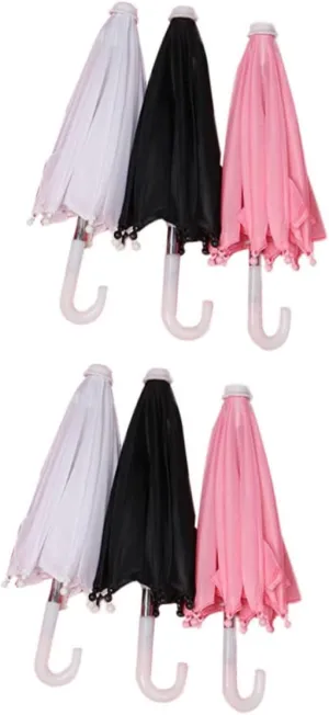 Garneck Dollhouse Decorative Umbrellas 6 Pack Mini Toy Umbrellas for DIY Dollhouses for Boys and Girls