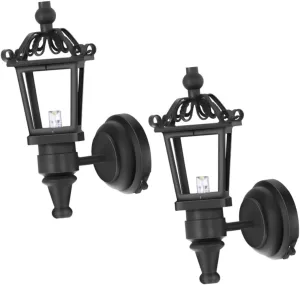Garneck Kiddkraft Dollhouse Mini Wall Mount Lamps 2pcs Miniature Furniture for Dollhouses
