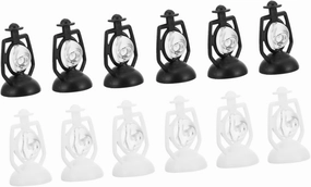 Garneck 4sets 12pcs Miniature Doll House Kerosene Lamps Retro Lantern Models for DIY Accessories Photography Props Detail for Play and Home Decor 12pcs*4