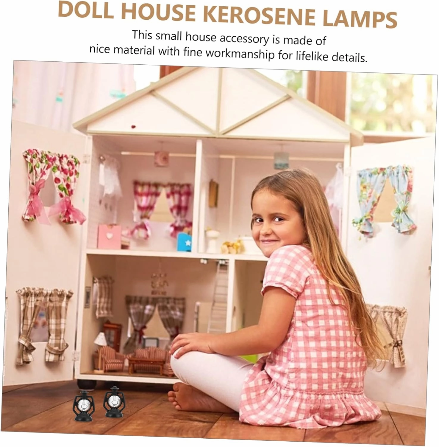 Garneck 4sets 12pcs Miniature Doll House Kerosene Lamps Retro Lantern Models for DIY Accessories Photography Props Detail for Play and Home Decor 12pcs*4
