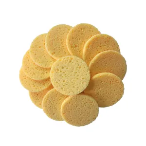 Gatuida 50 Pack Natural Wood Pulp Makeup Remover Sponges Gentle Facial Cleansing Exfoliating Sponge Set Cotton Pads for Makeup Removal
