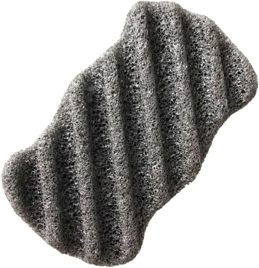 Gatuida Natural Sponge Set of 4 Gentle Face Body Cleansing Exfoliating Spa Sponge Black Skin Scrubber for Pores