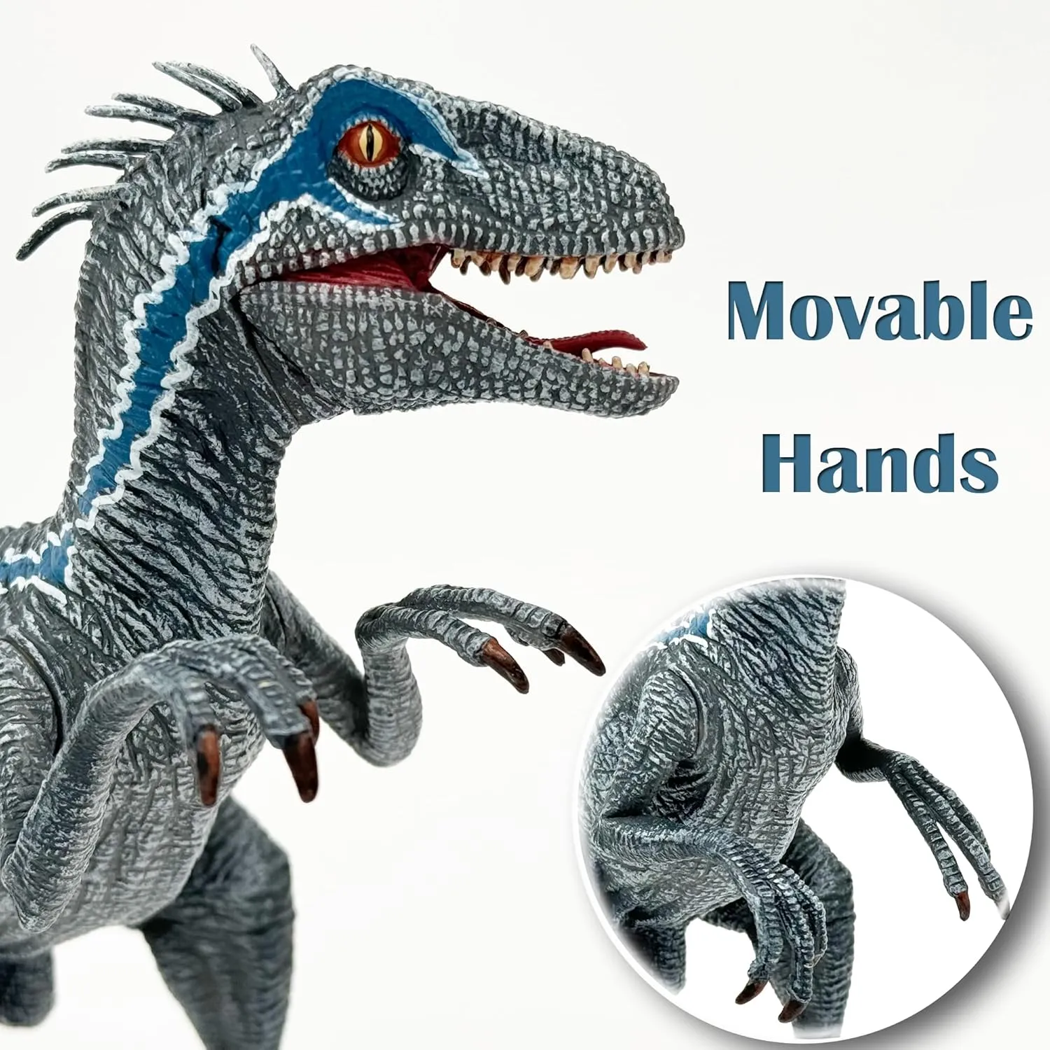 Gemini&Genius Velociraptor Dinosaur Toy for Kids and Dino Lovers, Super Raptor Dinosaur with Moveable Jaw and Hands, Realistic and Funny Dino Gift, Display, Collection and Decoration