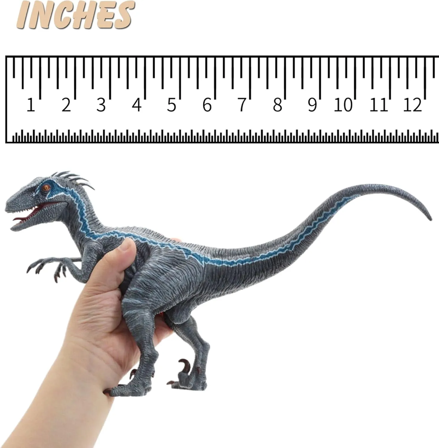 Gemini&Genius Velociraptor Dinosaur Toy for Kids and Dino Lovers, Super Raptor Dinosaur with Moveable Jaw and Hands, Realistic and Funny Dino Gift, Display, Collection and Decoration