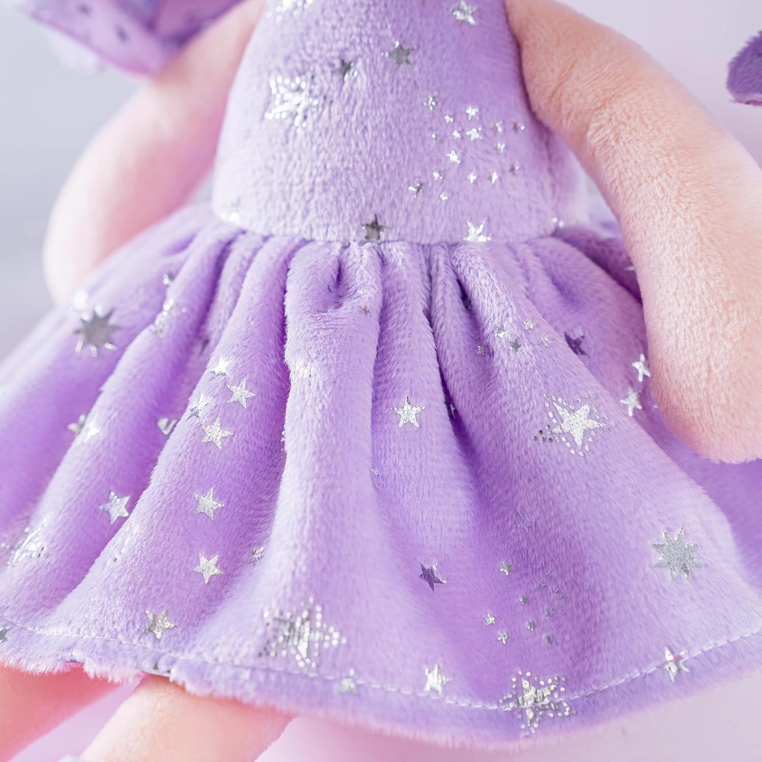 Gloveleya Doll First Baby Doll Plush Baby Doll Baby Dolls Soft Doll Baby Girl Gifts Curly Hair Purple Dress 12inches