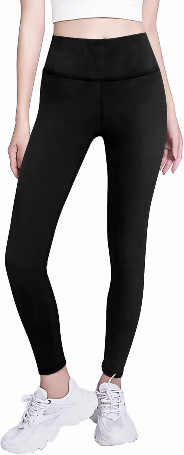 Gnainach Girls Running Pants High Waisted Soft Comfy Elastic Compression Yoga Leggings for Toddler Kids Teens Dance Workout