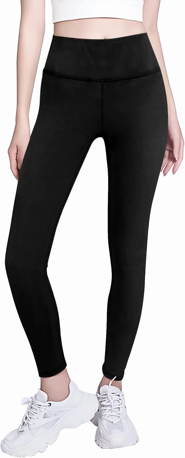 Gnainach Girls Running Pants High Waisted Soft Comfy Elastic Compression Yoga Leggings for Toddler Kids Teens Dance Workout