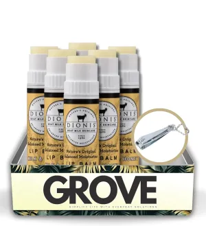 Goat Milk Milk and Honey Scent Lip Balm 0.28 oz Bundle with Nail Clipper - Moisturizing Lip Milk with Shea Butter, Coconut Oil, and Beeswax - Repair Chapped Lips - (7 Items)