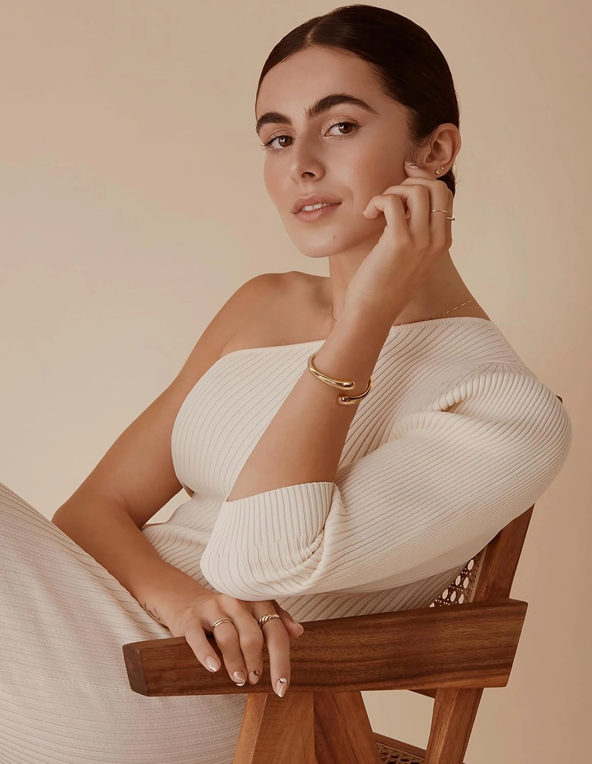 Gold Cuff Bracelet for Women Adjustable Open Cuff Bangle Bracelets Minimalist Arm Cuffs Wrist Bracelet