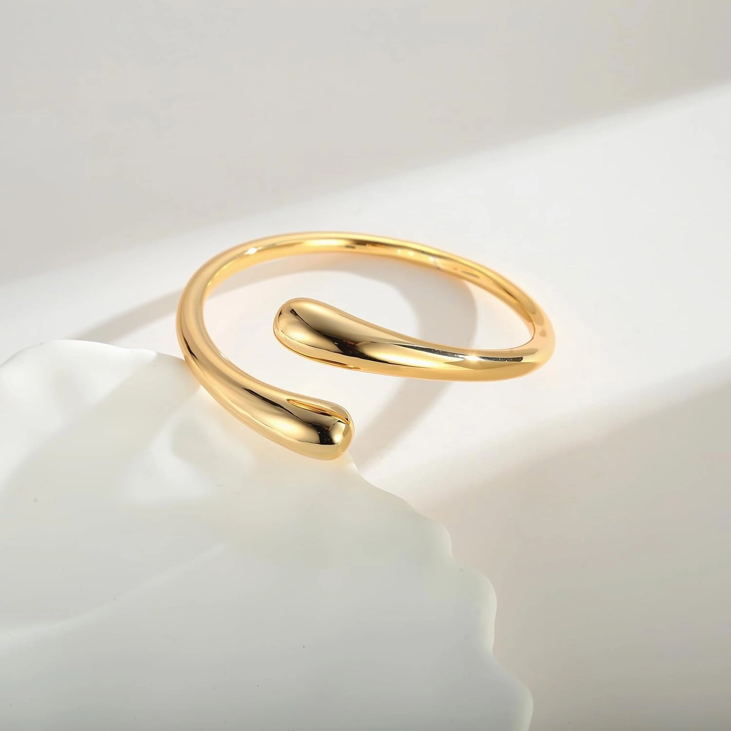 Gold Cuff Bracelet for Women Adjustable Open Cuff Bangle Bracelets Minimalist Arm Cuffs Wrist Bracelet