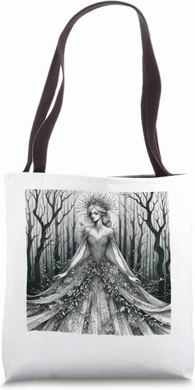 Goth Fairycore Fairy Mystical Queen in Enchanted Woodland Tote Bag