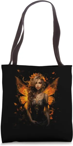 Gothic Fairycore Elegance: Enigmatic Winged Fairy Beauty Tote Bag