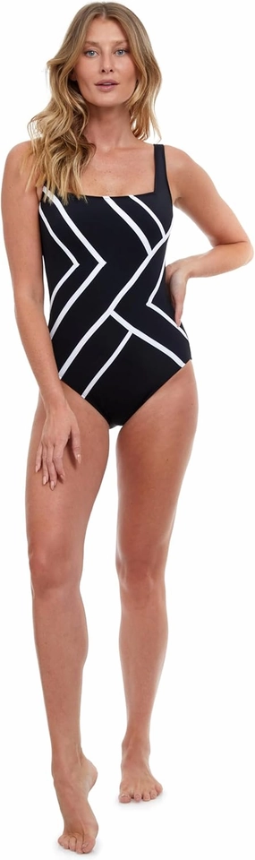 Gottex Mirage Women's Square Neck One Piece Swimsuit Essential with Soft Cups, Tummy Control, B Lining and Adjustable Straps