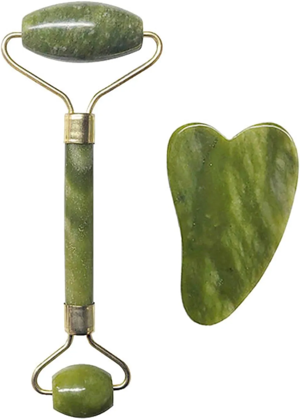 Gouache Stone Jade Roller Face Massager Gouache Scraper Set Natural Jade Facial Massage Roller Gua Sha Scraper Face,Type 12