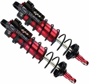 GPM 2Pc Set Upgrades Aluminum 6061-T6 Front L-Shape Piggy Back Adjustable Spring Dampers 128Mm For 1/8 4Wd Sledge Monster Truck (95076-4) (red)