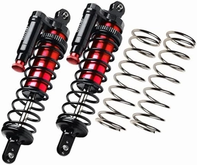 GPM Upgrades Aluminium 6061-T6 Front/Rear L-Shape Piggy Back (Built-in Piston Spring) Adjustable Spring Dampers for 1/6 4WD XRT 8S（78086-4） Rc Cars (Red)