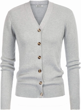 GRACE KARIN Women's Button Up V Neck Long Sleeve Soft Basic Knit Cardigan Sweater