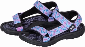 GreaterGood Walking Paws River Sandals Lightweight EVA Adjustable Water Shoes Textured Insole Animal Print Design for Women Ladies