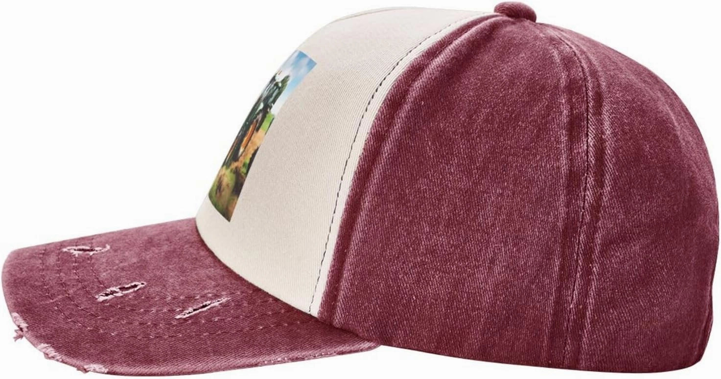 Greece Map Stylish Sports Hat in Denim,Adjustable, Breathable,for Daily Wear and Outdoor Activities