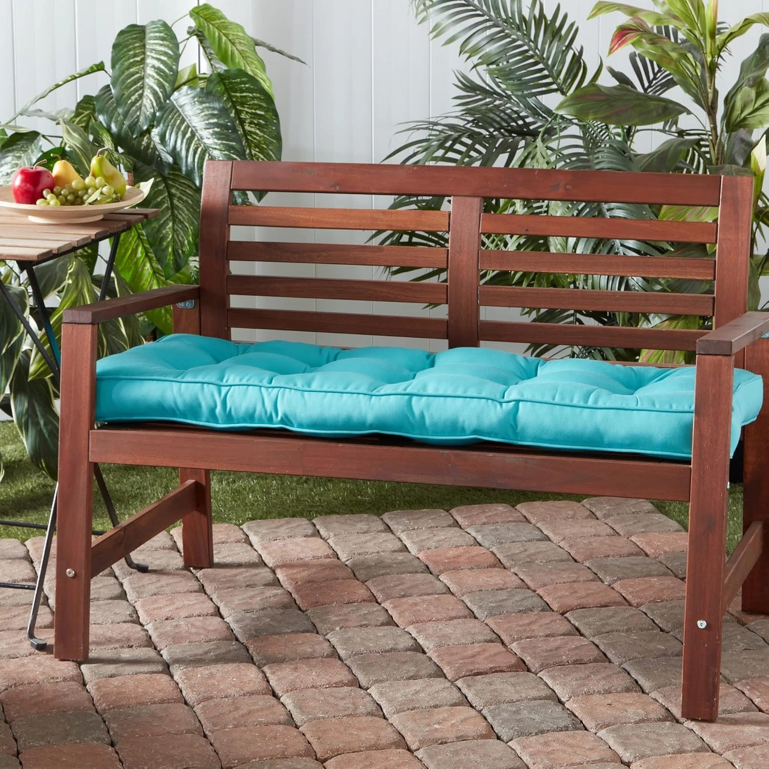 Greendale Home Fashions Outdoor 51 x 18-inch Sunbrella Bench Cushion, Canvas Aruba