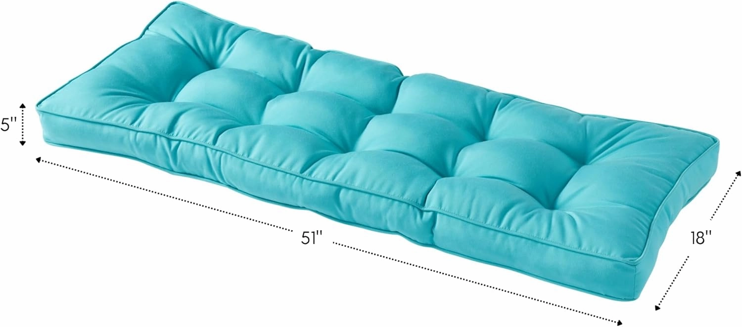Greendale Home Fashions Outdoor 51 x 18-inch Sunbrella Bench Cushion, Canvas Aruba