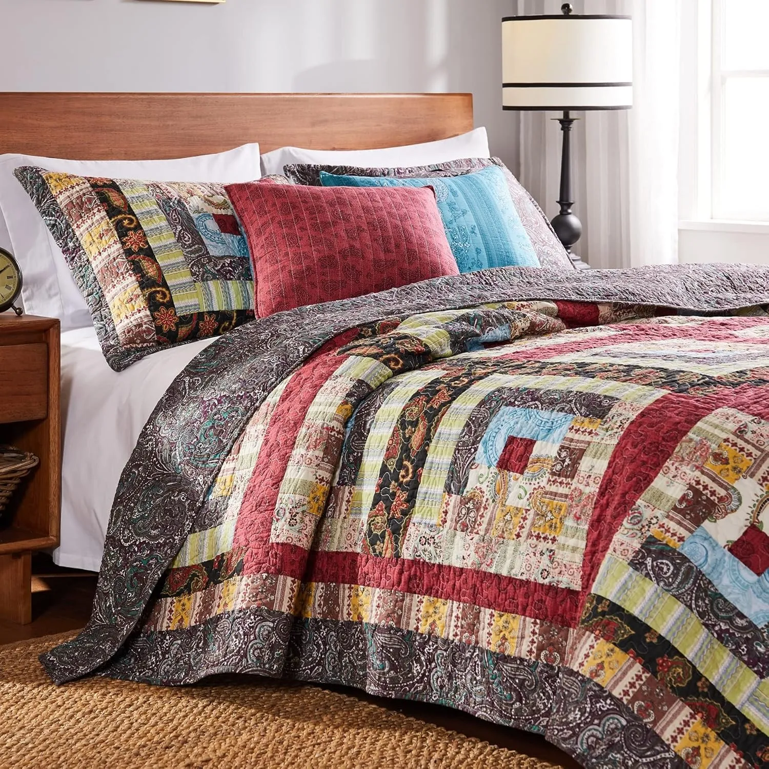Greenland Home 100% Cotton Fashion Quilt Collection, Prewashed, Reversible Quilt Set, 2-Piece Twin/XL, Colorado Lodge