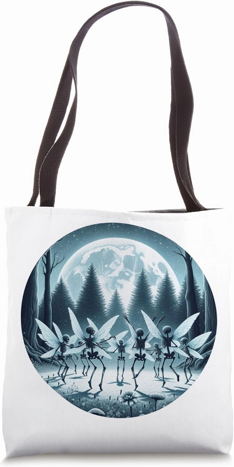 Grunge Fairycore Fairy Dancing Skeletons Butterfly Gothic Tote Bag