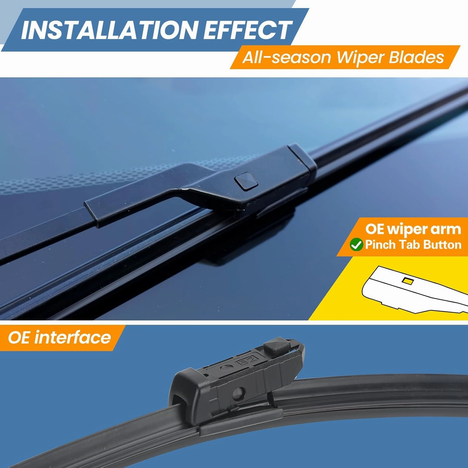 GSPSCN 2 Wipers For Toyota GR Supra 2024-2021 /Ford Bronco Sport 2024-2021 /Jeep Renegade 2022-2015，Original Equipment Windshield Wiper Blades Set 22" 20" (Set of 2)