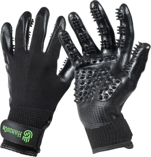 H HANDSON Pet Grooming Gloves - Patented #1 Ranked, Award Winning Shedding, Bathing, & Hair Remover Gloves - Gentle Brush for Cats, Dogs, and Horses