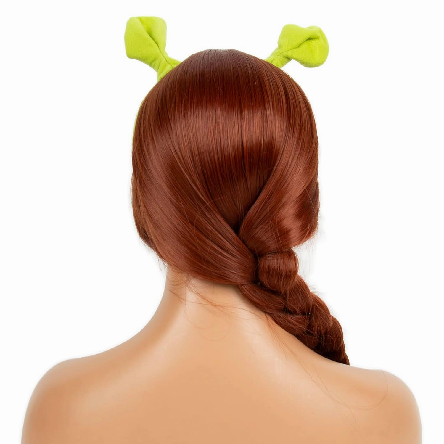 H&Bwig Princess Wigs Fiona Cosplay Heat Resistant Long Auburn Braided Wig with Green Ears - Women's Party Costume