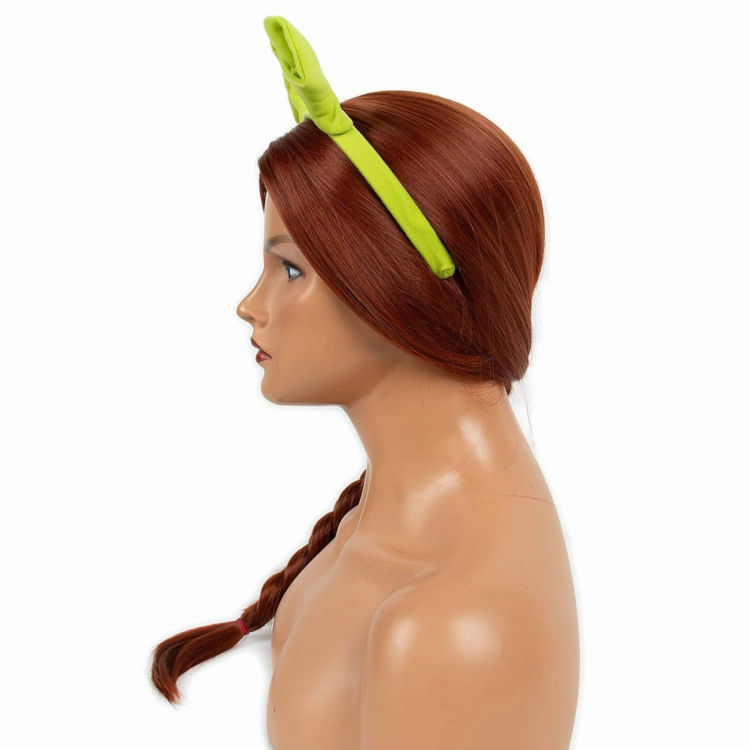 H&Bwig Princess Wigs Fiona Cosplay Heat Resistant Long Auburn Braided Wig with Green Ears - Women's Party Costume