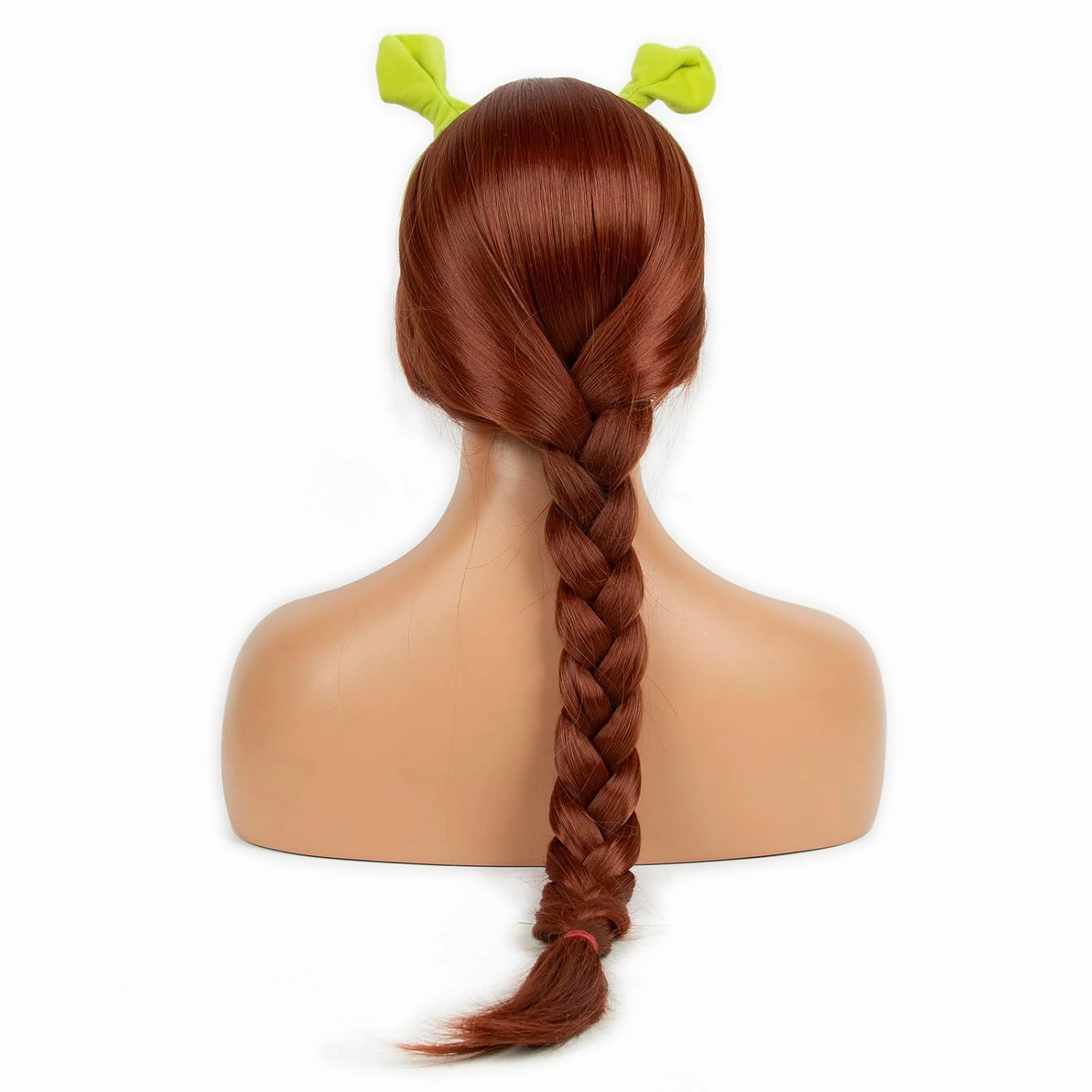 H&Bwig Princess Wigs Fiona Cosplay Heat Resistant Long Auburn Braided Wig with Green Ears - Women's Party Costume