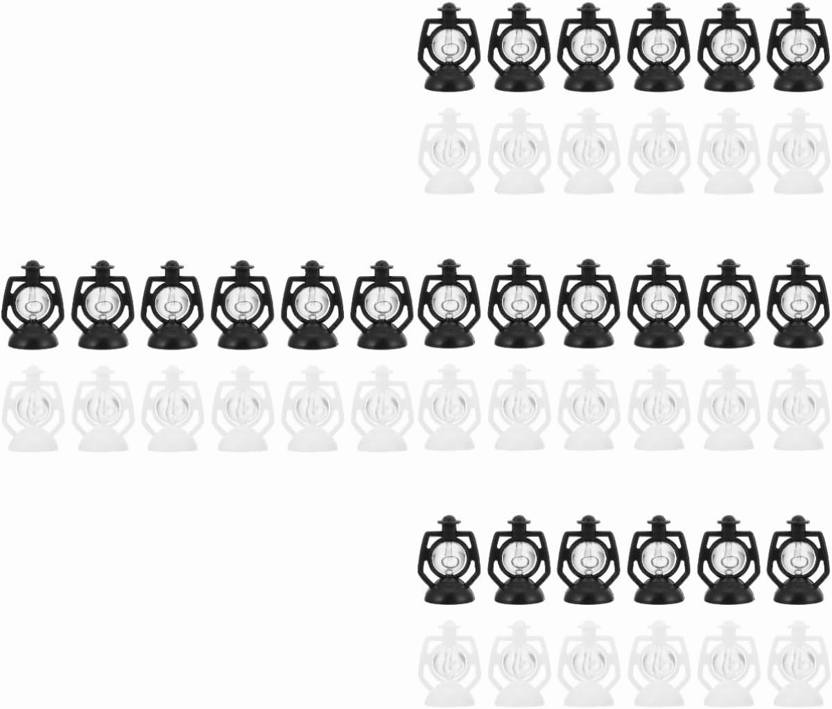 HANABASS 4sets 12pcs Miniature Kerosene Lamps for Dollhouse Retro Design Fake Lights for DIY Crafts and Photography Props Each 12pcs*4