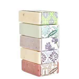 Handmade Soap Gift Set of 5 Custom Mix of Natural Bar Soaps for Her Best Natural Unique Mother's Day Birthday or Retirement Gift Idea Great Fun Small Artisan Box for Younger or Older Men or Women