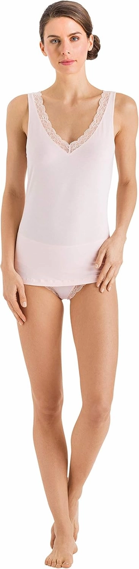 HANRO Women's Cotton Lace Tank Top