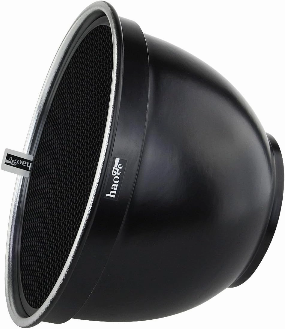 Haoge 7" Standard Reflector Diffuser with 60 Degree Honeycomb Grid for Balcar Alien Bees Alienbees Paul C Buff Einstein White Lightning Studio Light Strobe Monolight Flash