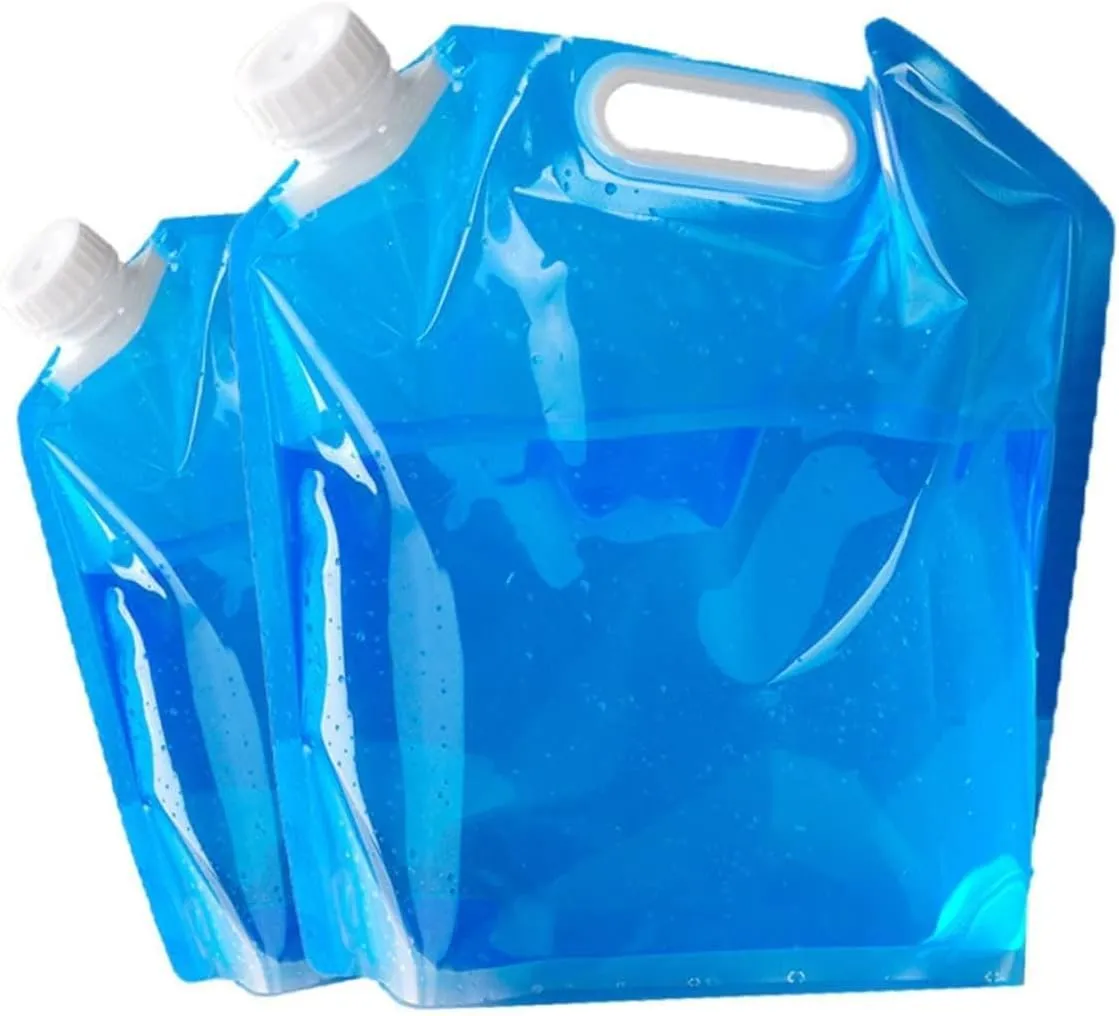 Happyyami 4pcs 5l Large Capacity Collapsible Outdoor Water Bag Storage Container for Hiking Camping
