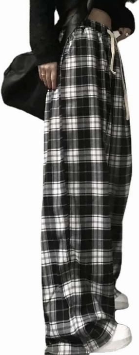 Harajuku Fashion Plaid Pants Checkered Alt Emo Scene Pants Cargo Pants Y2k Baggy Grunge Clothes Goth Hiphop Streetwear